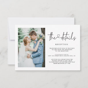 Invitation Modèle d'informations sur les détails du mariage