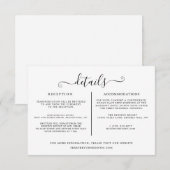 Invitation Modèle d'informations sur les détails du mariage (Devant / Derrière)