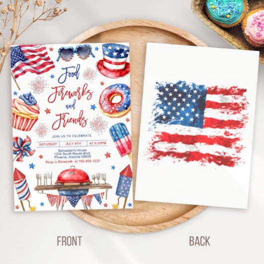 Invitation Modèle d'invitation 4 juillet barbecue modifiable,