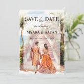 Invitation Modèle d'invitation à Indian Beach Save the Date (Debout devant)