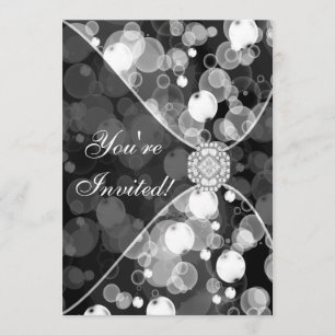 Invitation Modèle d'invitation à la Bulle noire et blanche