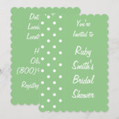 Invitation Modèle d'invitation à la pochette verte de pomme (Devant / Derrière)