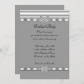 Invitation Modèle d'invitation à la soirée Cocktail Argent &  (Devant / Derrière)