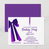 Invitation Modèle d'invitation à l'anniversaire de la Bow noi (Devant / Derrière)