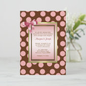 Invitation Modèle d'invitation à point Polka rose et Brown (Debout devant)