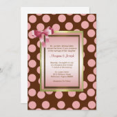 Invitation Modèle d'invitation à point Polka rose et Brown (Devant / Derrière)