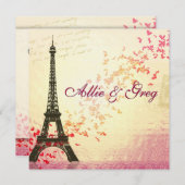 Invitation modèle d'invitation à thème français simple et élé (Devant / Derrière)