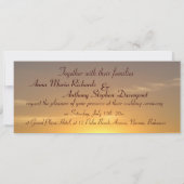 Invitation modèle d'invitation à un mariage au coucher du sol (Dos)