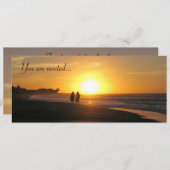 Invitation modèle d'invitation à un mariage au coucher du sol (Devant / Derrière)