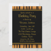 Invitation Modèle d'invitation à une fête au thème Tigre (Dos)