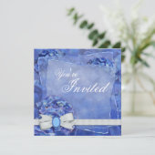 Invitation Modèle d'invitation à une fête avec des hortensias (Debout devant)