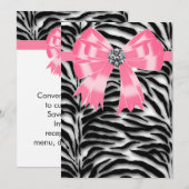 Invitation Modèle d'invitation à une fête avec motif zèbre ro (Devant / Derrière)