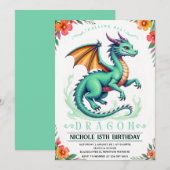 Invitation Modèle d'invitation à une fête d'anniversaire Gree (Devant / Derrière)