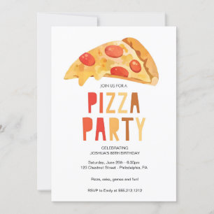Invitation Modèle d'invitation à une fête pizza, Pizza de ret