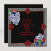 Invitation Modèle d'invitation à une soirée de poker (Devant / Derrière)