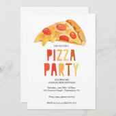 Invitation Modèle d'invitation à une soirée pizza, retraite P (Devant / Derrière)