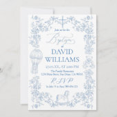 Invitation Modèle d'invitation All Blue Toile Boy Baptism (Devant)