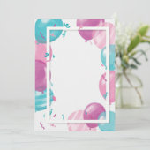 Invitation modèle d'invitation au baby shower des ballons (Debout devant)