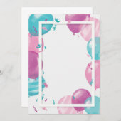 Invitation modèle d'invitation au baby shower des ballons (Devant / Derrière)