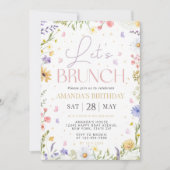 Invitation Modèle d'invitation au brunch, Naissance de Fleur  (Devant)
