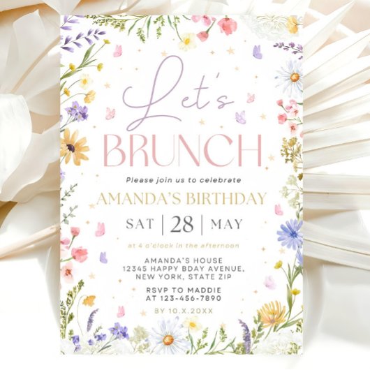 Invitation Modèle d'invitation au brunch, Naissance de Fleur 