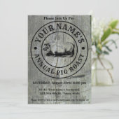 Invitation Modèle d'invitation au rôti de porc rustique (Debout devant)
