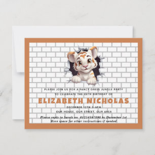 Invitation Modèle d'invitation avec un mignon petit tigre qui