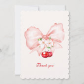 Invitation Modèle d'invitation Baby shower cerisier rose Bow (Dos)