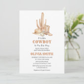 Invitation Modèle d'invitation Baby shower Cowboy (Debout devant)