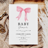 Invitation Modèle d'invitation Baby shower Pink Bow