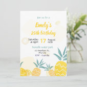 Invitation Modèle d'invitation d'anniversaire à l'ananas invi (Debout devant)
