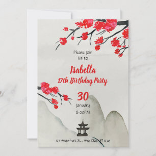 Invitation Modèle d'invitation d'anniversaire chinois Invitat