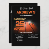 Invitation Modèle d'invitation d'anniversaire de basket-ball  (Devant / Derrière)