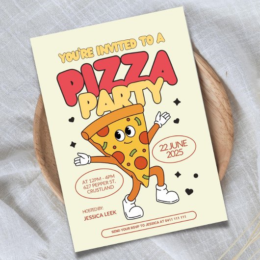 Invitation Modèle d'invitation d'anniversaire de fête de pizz