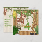 Invitation Modèle d'invitation d'anniversaire de safari de (Devant / Derrière)