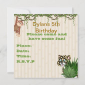 Invitation Modèle d'invitation d'anniversaire de safari de (Dos)