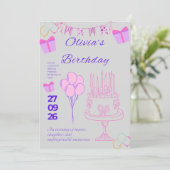 Invitation Modèle d'invitation d'anniversaire élégant (Debout devant)