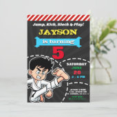 INVITATION MODELE D'INVITATION D'ANNIVERSAIRE GARÇON KARATE K (Debout devant)