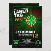 INVITATION MODELE D'INVITATION D'ANNIVERSAIRE LASER TAG (Devant / Derrière)