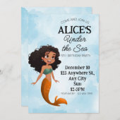 Invitation Modèle d'invitation d'anniversaire noir sirène (Devant / Derrière)