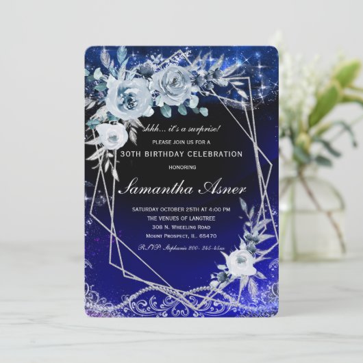 Invitation Modèle d'invitation d'anniversaire surprise (Debout devant)