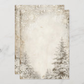 Invitation Modèle d'invitation d'arbre d'hiver rustique | Vin (Devant / Derrière)
