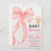 Invitation Modèle d'invitation de Baby shower de cagoule rose (Devant)