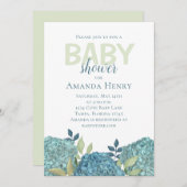 Invitation Modèle d'invitation de Baby shower simple minimali (Devant / Derrière)