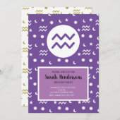 Invitation modèle d'invitation de couleur du signe du zodiaqu (Devant / Derrière)