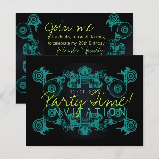 Invitation Modèle d'invitation de danse de temps de partie (Devant / Derrière)