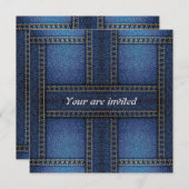 Invitation modèle d'invitation de denim (Devant / Derrière)