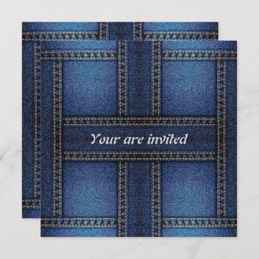 Invitation modèle d'invitation de denim (Devant / Derrière)