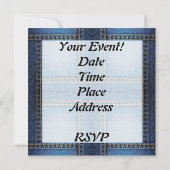 Invitation modèle d'invitation de denim (Dos)