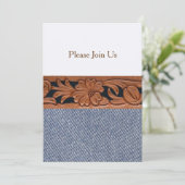 Invitation Modèle d'invitation de Denim et Leather Western Be (Debout devant)